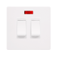 20A SINK / BATH SWITCH WITH NEON - METAL WHITE COV