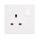 13A INGOT 1 GANG DP SWITCHED SOCKET - METAL WHITE