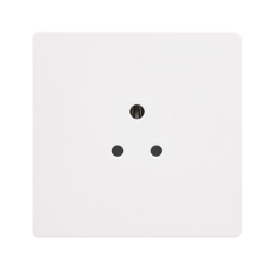 2A ROUND PIN SOCKET - METAL WHITE COVER PLATE - PO