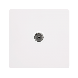 SINGLE NON-ISOLATED COAXIAL OUTLET - METAL WHITE C