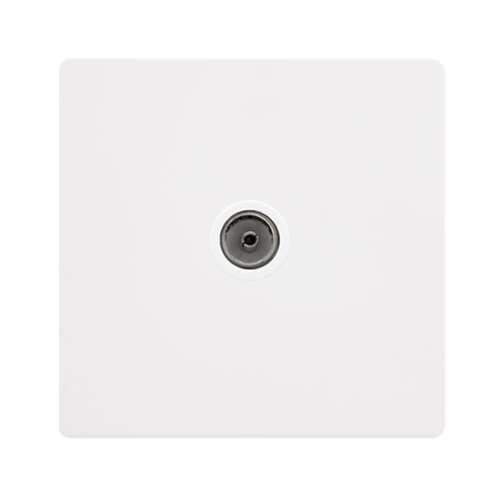 SINGLE NON-ISOLATED COAXIAL OUTLET - METAL WHITE C