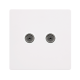 TWIN NON-ISOLATED COAXIAL OUTLET - METAL WHITE COV
