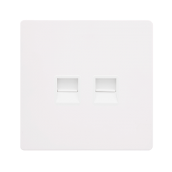 TWIN TELEPHONE MASTER OUTLET - METAL WHITE COVER P