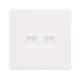 TWIN TELEPHONE SECONDARY OUTLET - METAL WHITE COVE