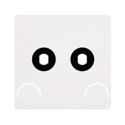 2 GANG UNFURNISHED DIMMER PLATE & KNOBS - METAL WH