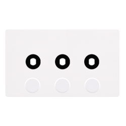 3 GANG UNFURNISHED DIMMER PLATE & KNOBS - METAL WH