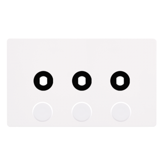3 GANG UNFURNISHED DIMMER PLATE & KNOBS - METAL WH