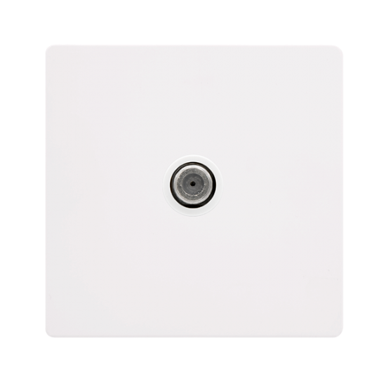 NON-ISOLATED SINGLE SATELLITE OUTLET - METAL WHITE