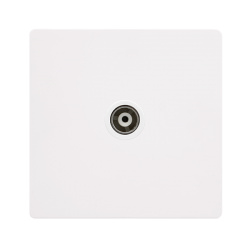 SINGLE ISOLATED COAXIAL OUTLET - METAL WHITE COVER