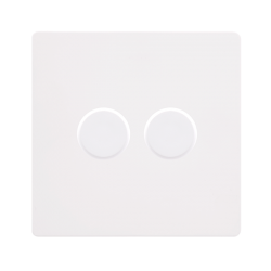 2 GANG 2 WAY 100W DIMMER SWITCH - METAL WHITE