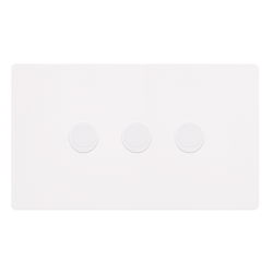 3 GANG 2 WAY 100W DIMMER SWITCH - METAL WHITE