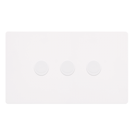 3 GANG 2 WAY 100W DIMMER SWITCH - METAL WHITE
