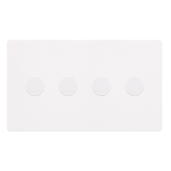 4 GANG 2 WAY 100W DIMMER SWITCH - META; WHITE
