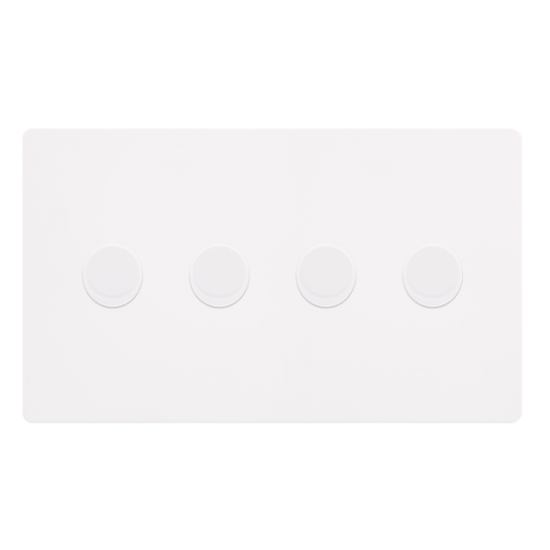 4 GANG 2 WAY 100W DIMMER SWITCH - META; WHITE
