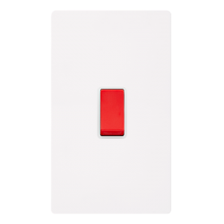 50A 2 GANG DOUBLE POLE SWITCH -  METAL WHITE COVER
