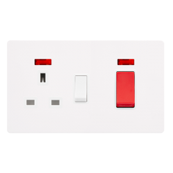 50A DOUBLE POLE SWITCH WITH 13A DOUBLE POLE SWITCH