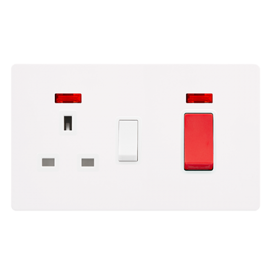 50A DOUBLE POLE SWITCH WITH 13A DOUBLE POLE SWITCH
