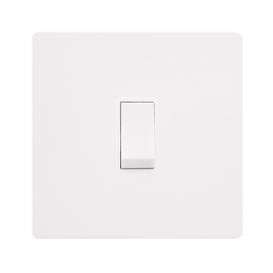 20A DOUBLE POLE SWITCH - METAL WHITE COVER PLATE -