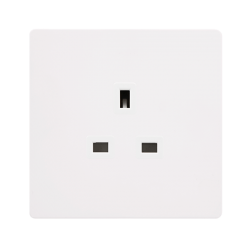 13A 1 GANG UNSWITCHED SOCKET - METAL WHITE COVER P