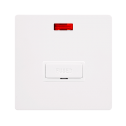 13A FUSED CONNECTION UNIT WITH NEON - METAL WHITE