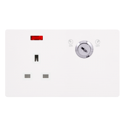13A 1 GANG DOUBLE POLE KEY LOCKABLE SOCKET WITH NE