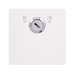 20A DOUBLE POLE KEY LOCKABLE SWITCH - METAL WHITE