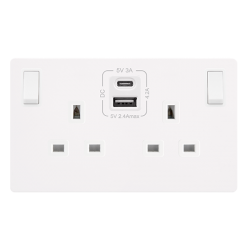 13A INGOT 2 GANG SWITCHED SAFETY SHUTTER SOCKET WI