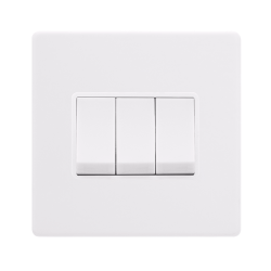 10AX INGOT 3 GANG 2 WAY SWITCH - POLAR WHITE COVER