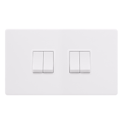 10AX INGOT 4 GANG 2 WAY SWITCH - POLAR WHITE COVER
