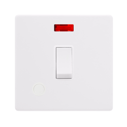 20A DOUBLE POLE SWITCH WITH NEON & FLEX OUTLET - P
