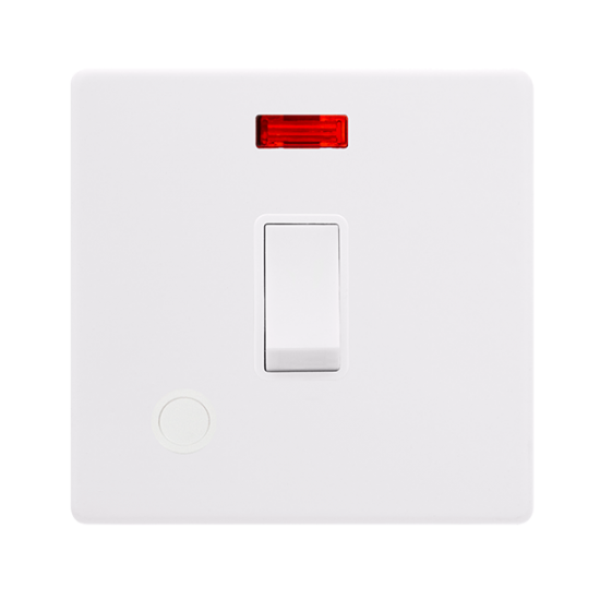 20A DOUBLE POLE SWITCH WITH NEON & FLEX OUTLET - P