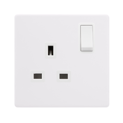 13A INGOT 1 GANG DP SWITCHED SOCKET - POLAR WHITE