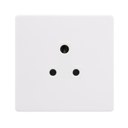 5A ROUND PIN SOCKET - POLAR WHITE COVER PLATE - PO