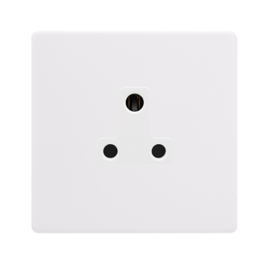 5A ROUND PIN SOCKET - POLAR WHITE COVER PLATE - PO