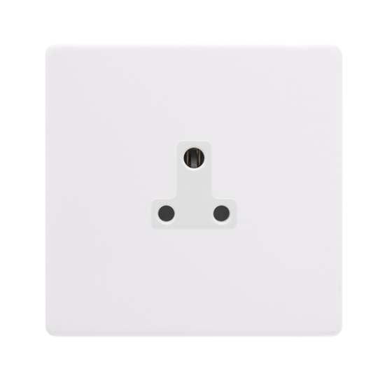 2A ROUND PIN SOCKET - POLAR WHITE COVER PLATE - PO