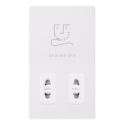 115/230V DUAL VOLTAGE SHAVER SOCKET - POLAR WHITE