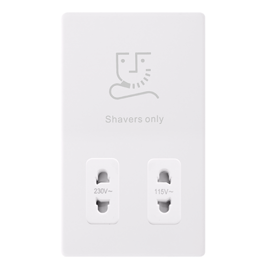 115/230V DUAL VOLTAGE SHAVER SOCKET - POLAR WHITE
