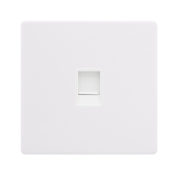 SINGLE RJ11 (IRISH/US) OUTLET - POLAR WHITE COVER