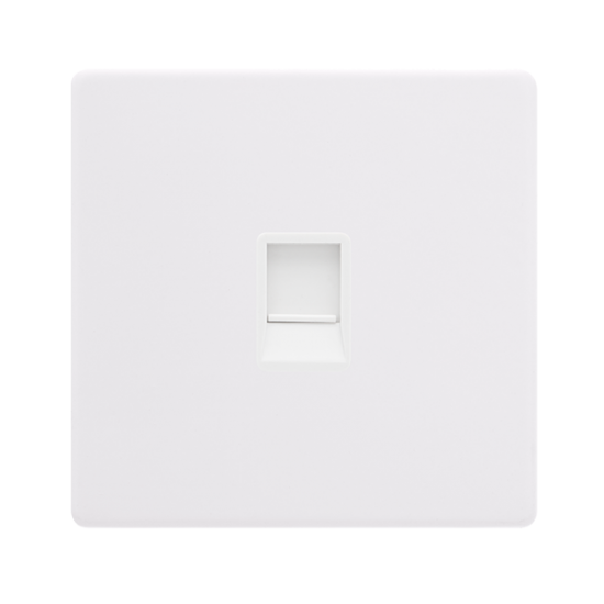 SINGLE RJ11 (IRISH/US) OUTLET - POLAR WHITE COVER