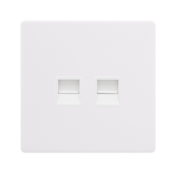 TWIN TELEPHONE MASTER OUTLET - POLAR WHITE COVER P