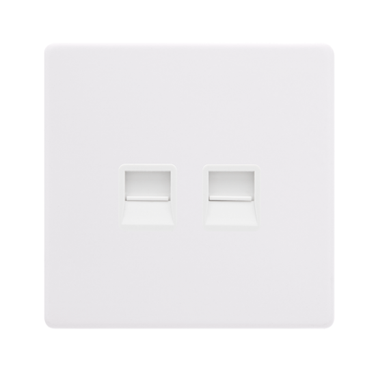 TWIN TELEPHONE SECONDARY OUTLET - POLAR WHITE COVE