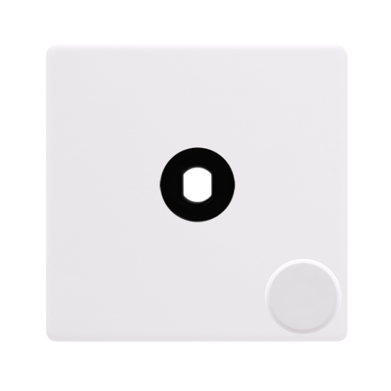 1 GANG UNFURNISHED DIMMER PLATE & KNOBS - POLAR WH