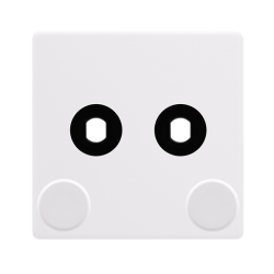 2 GANG UNFURNISHED DIMMER PLATE & KNOBS - POLAR WH