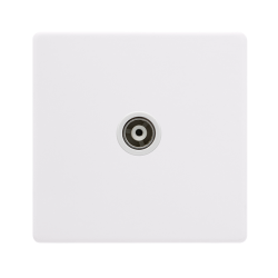 SINGLE ISOLATED COAXIAL OUTLET - POLAR WHITE COVER