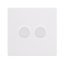 2 GANG 2 WAY 100W DIMMER SWITCH - POLAR WHITE