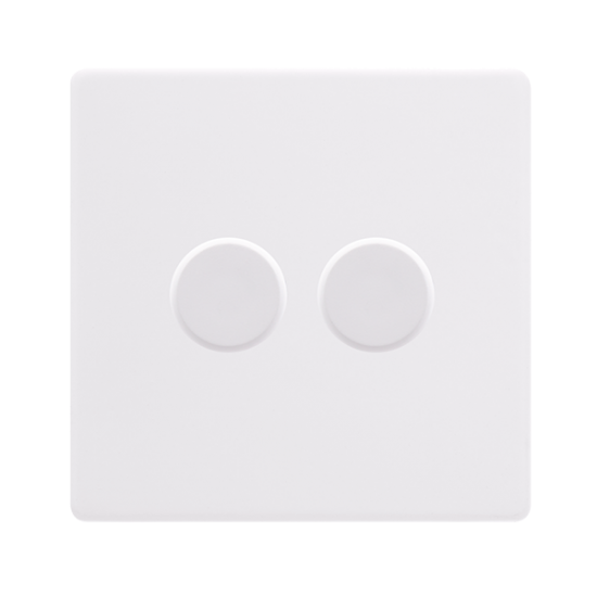 2 GANG 2 WAY 100W DIMMER SWITCH - POLAR WHITE