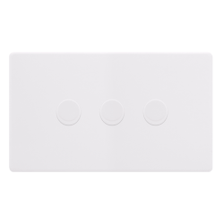 3 GANG 2 WAY 100W DIMMER SWITCH - POLAR WHITE