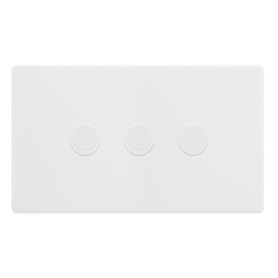 3 GANG 2 WAY 100W DIMMER SWITCH - POLAR WHITE