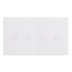 4 GANG 2 WAY 100W DIMMER SWITCH - POLAR WHITE