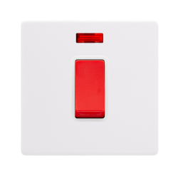50A 1 GANG DOUBLE POLE SWITCH WITH NEON -  POLAR W